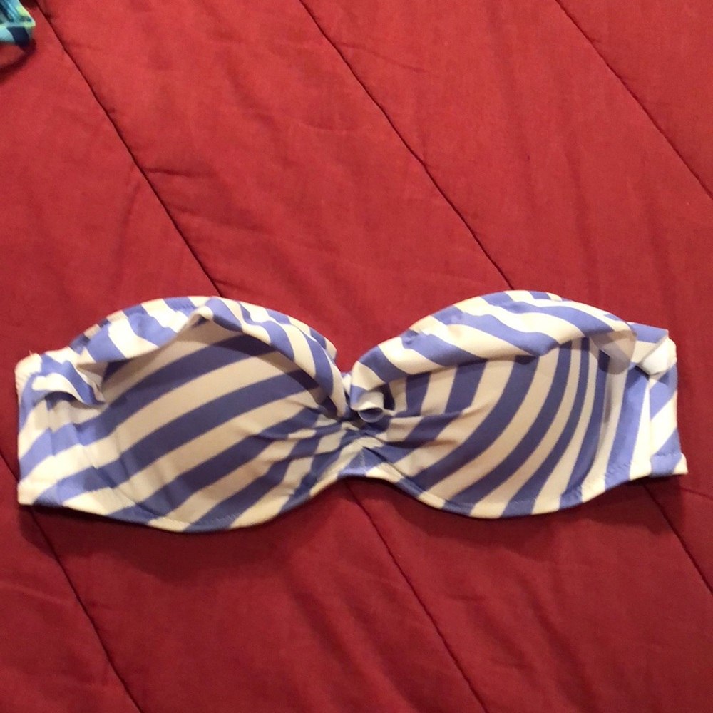 Victoria’s Secret Swim Top-Lightly Padded,Underwire,Side Stays,Blue/White Stripe